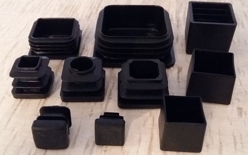 20 Bouchons/Embouts Pour Tubes Carrés 40x20mm – Noir, Avec Lamelles, Pour Protection Et Finition
